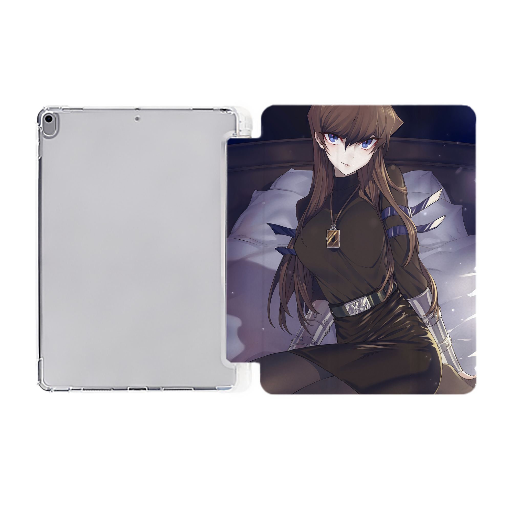 （画像用） 遊☆戯☆王 Yu-Gi-Oh! IPad ケース ペン収納付き 三つ折りスタンド PUレザー×シリコン 対応機種9.5/10.5/10.9インチ